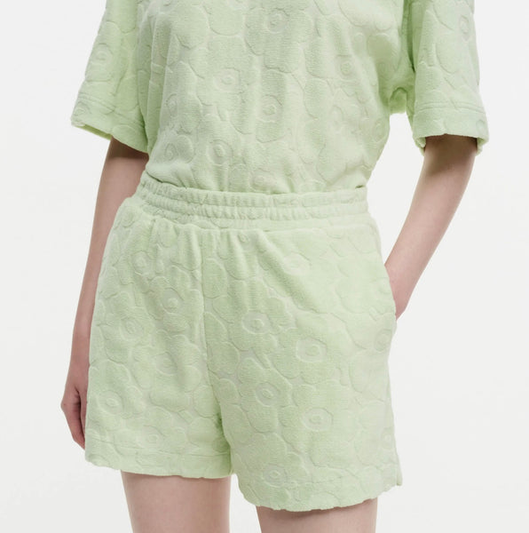 Marimekko cotton shorts, Ibba mini unikko light green
