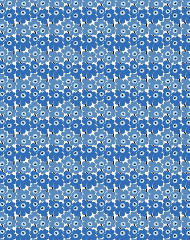 Marimekko mini unikko Blue 100% cotton fabric (PER 18”)